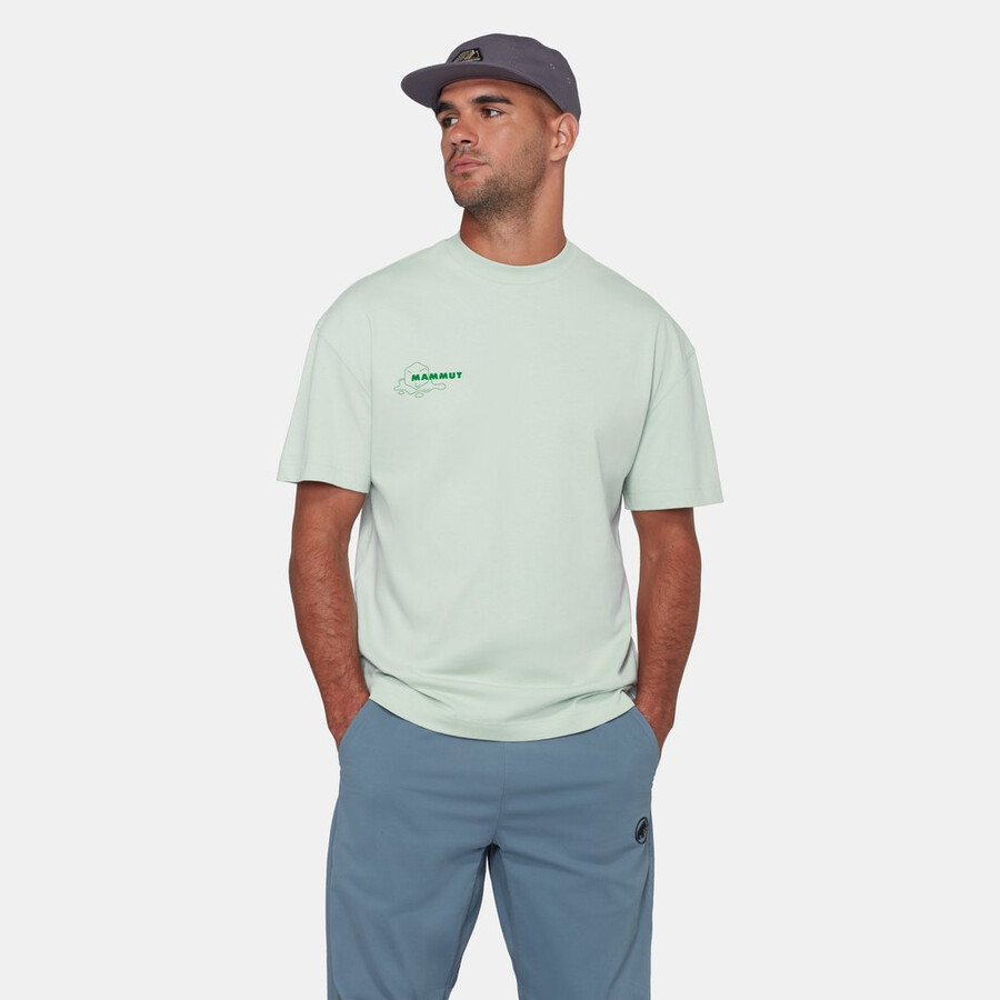 マムート ベース リラックス tシャツ メンズ グレイシャー シルバー セージ