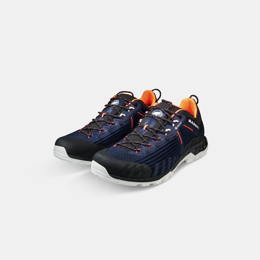アルナスカ ニット iii ロー gtx メンズ ブラック-グレイシャーブルー