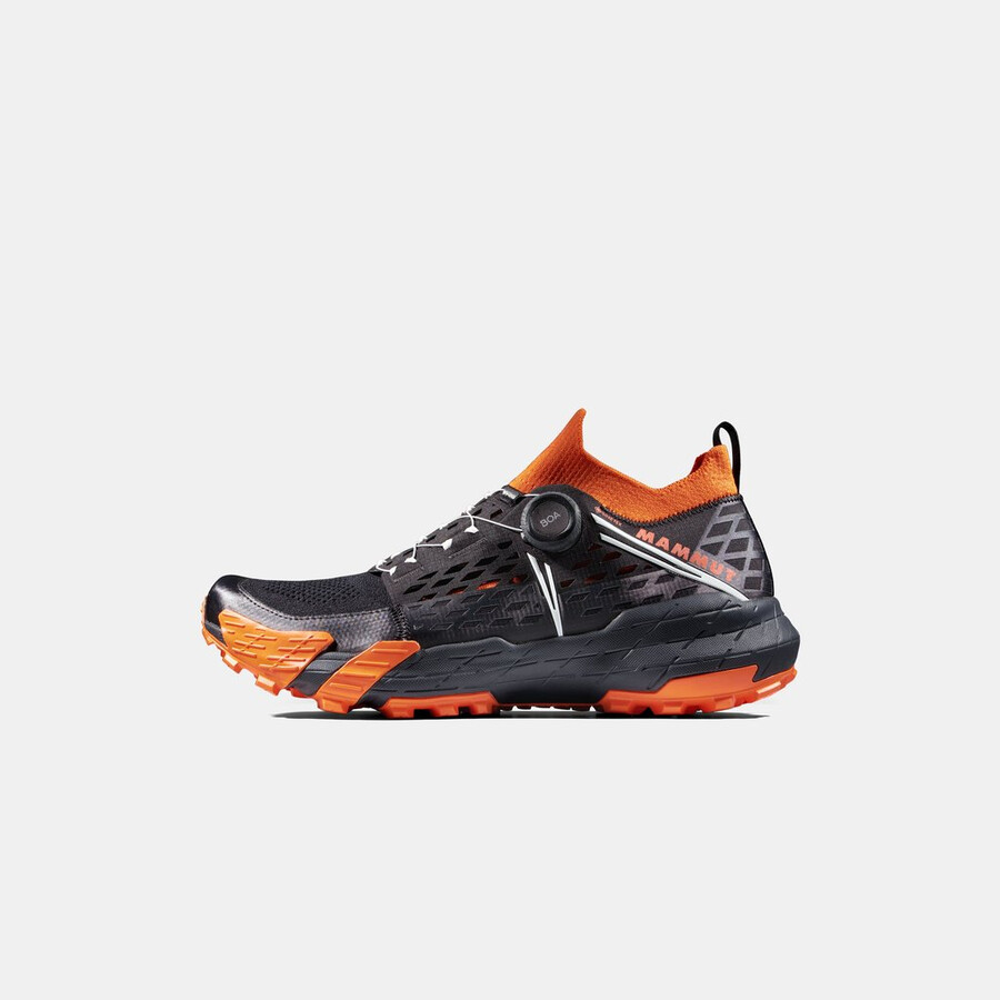 aenergy tr boa mid gtx メンズ ブラック-ダークタンジェリン