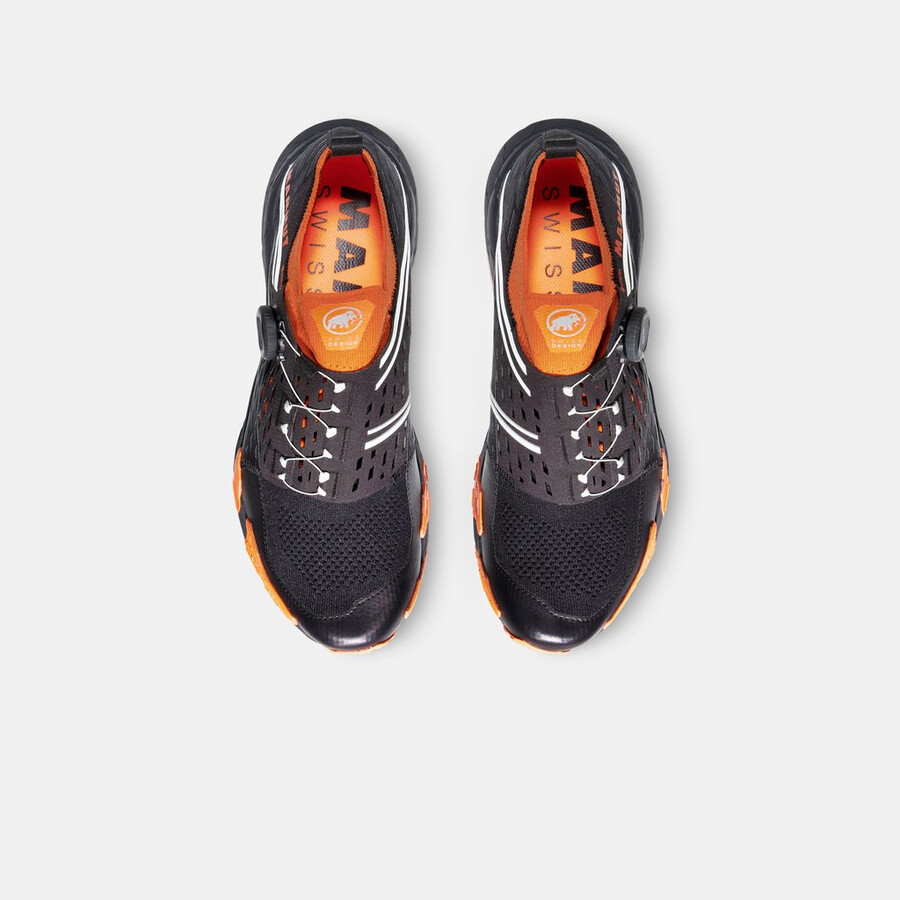 aenergy tr boa mid gtx メンズ ブラック-ダークタンジェリン