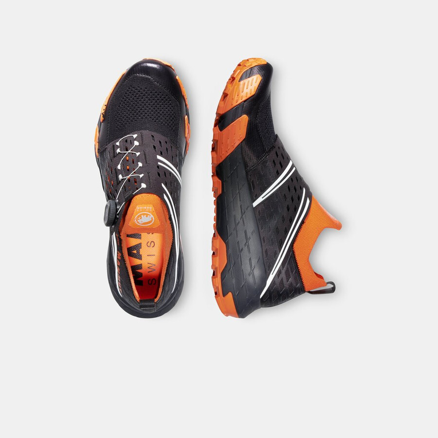 aenergy tr boa mid gtx メンズ ブラック-ダークタンジェリン