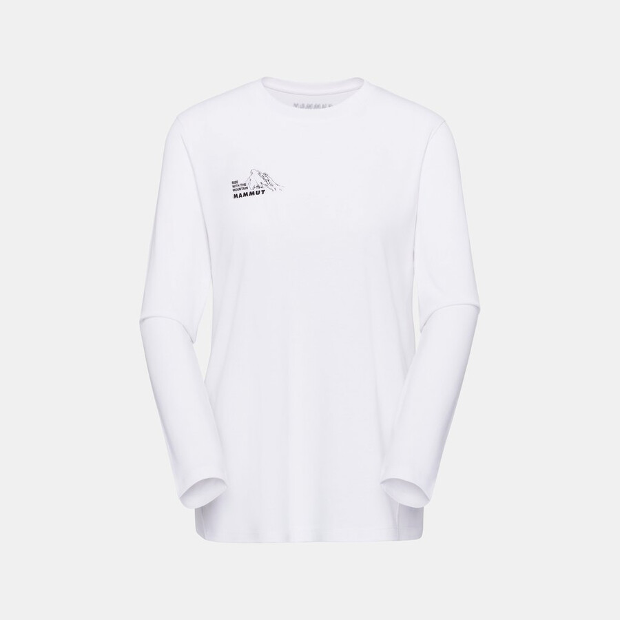 マウンテンロングスリーブtシャツ レディース ブルームリサルプホルン ホワイト