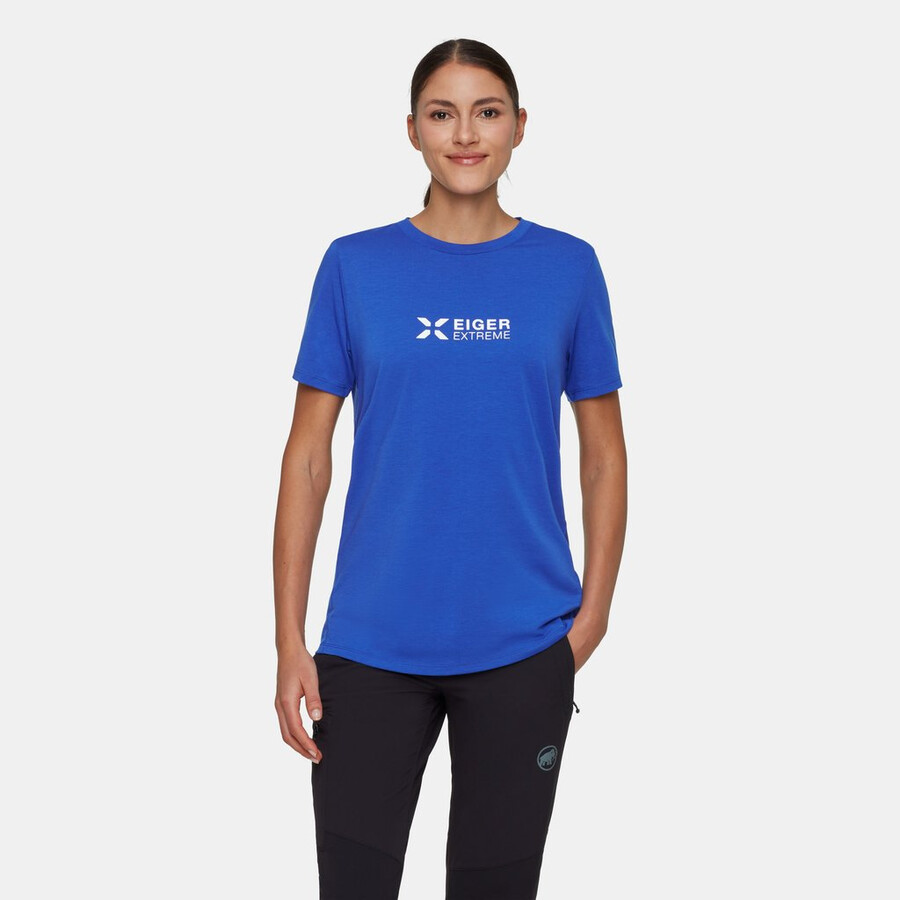 アイガー ロゴ tシャツ レディース アイガー ブルー