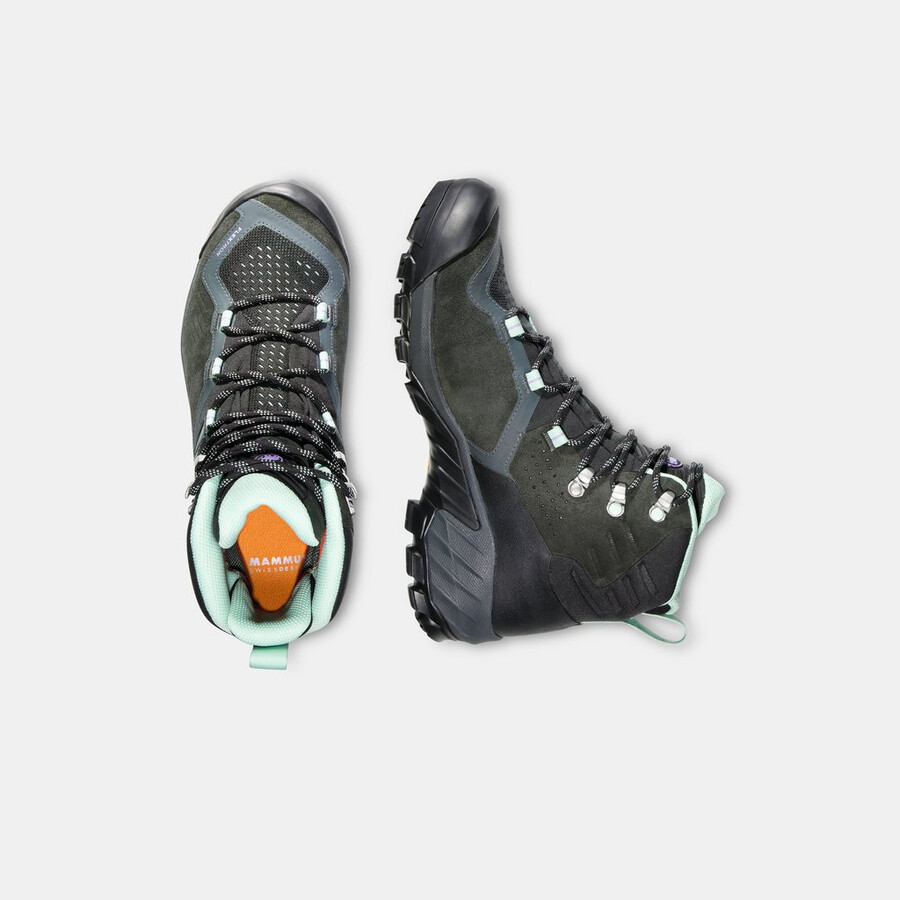 sapuen high gtx レディース ダークスチール-ネオミント