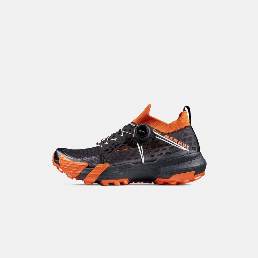 aenergy tr boa mid gtx レディース ブラック-ダークタンジェリン