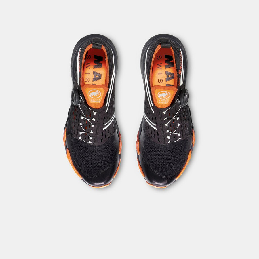 aenergy tr boa mid gtx レディース ブラック-ダークタンジェリン