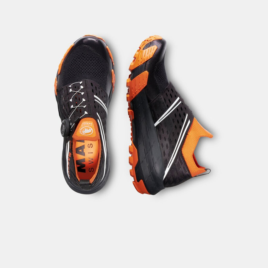 aenergy tr boa mid gtx レディース ブラック-ダークタンジェリン
