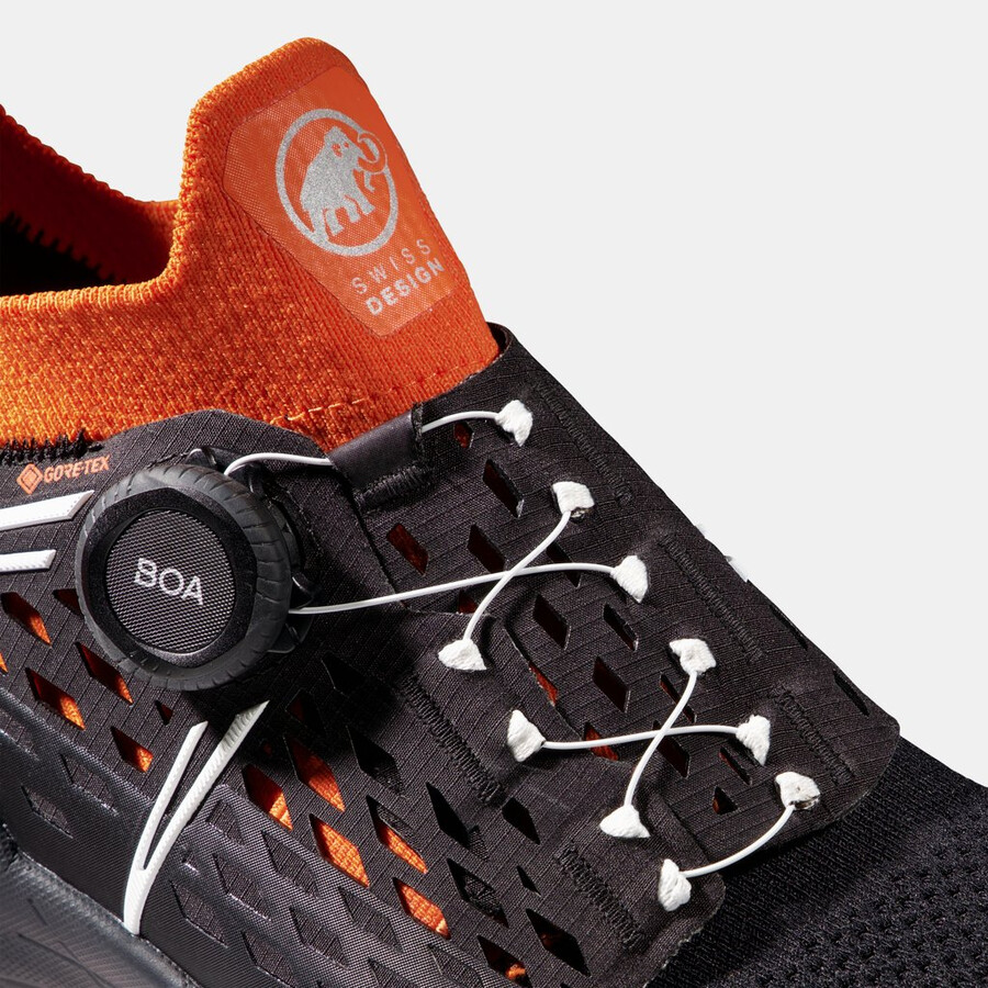 aenergy tr boa mid gtx レディース ブラック-ダークタンジェリン